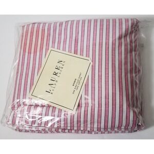 Lauren Ralph Lauren Studio Azalea Stripped KING Flat Sheet Cotton NEW